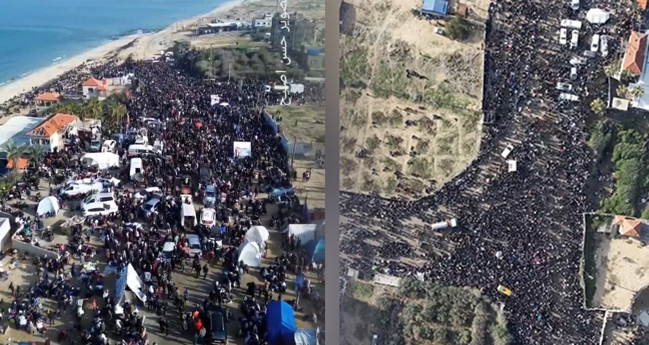 Yüzbinlerce Filistinli, tarihinin en uzun eve dönüş kuyruğunu oluşturdu